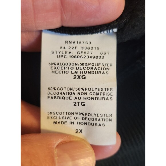 Champion Men's 2X Black Powerblend  Crew Neck  Script Logo Pullover Sweatshirt - Picture 6 of 8